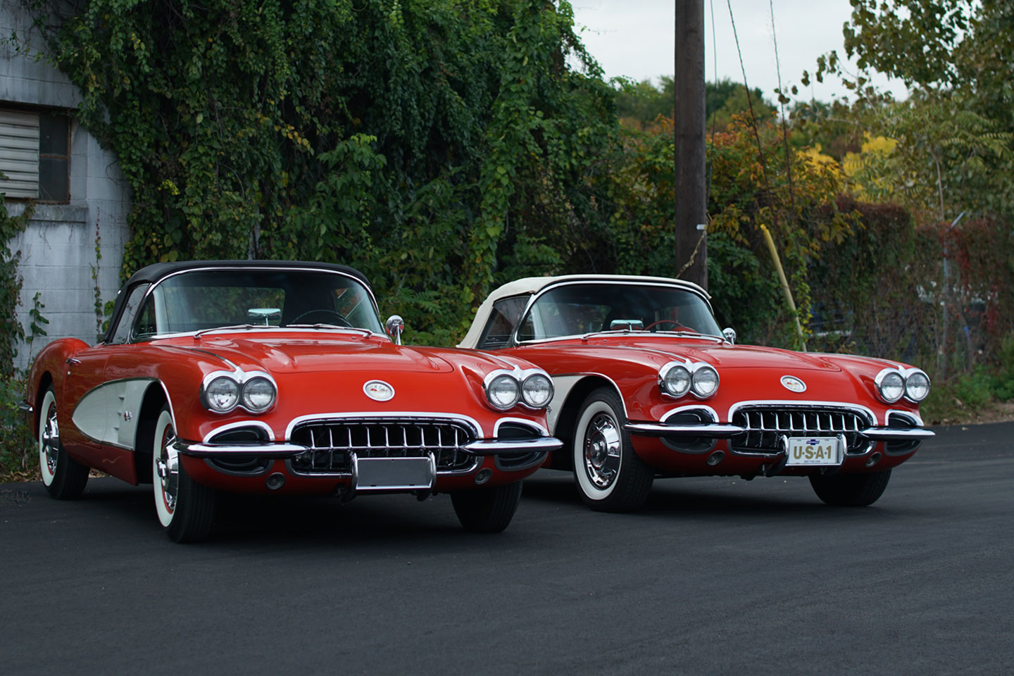 Cars lined up outside Midwest Classic Motorsports Head Office